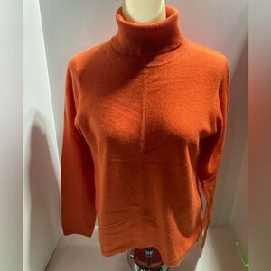 Women's Orange Turtleneck Sweater